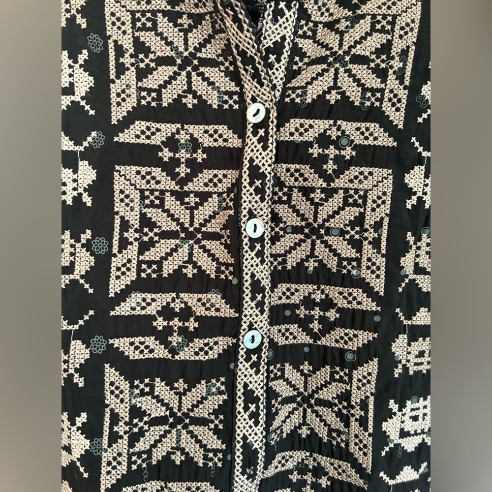 John Mark Tunic Top 2X Patchwork Boho Floral 3/4 … - image 9